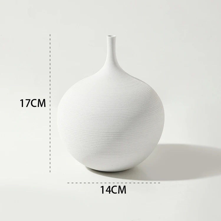 Black And White Ceramic Vase In Minimalist Style
