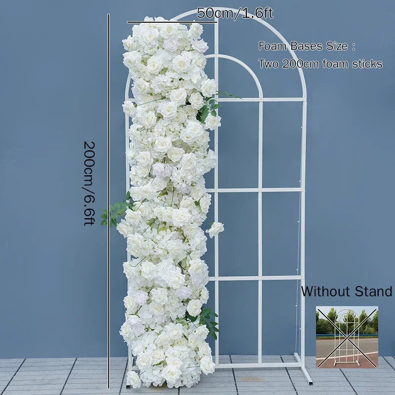 White Rose Wedding Decoration Table Centerpiece Artificial Flower Row
