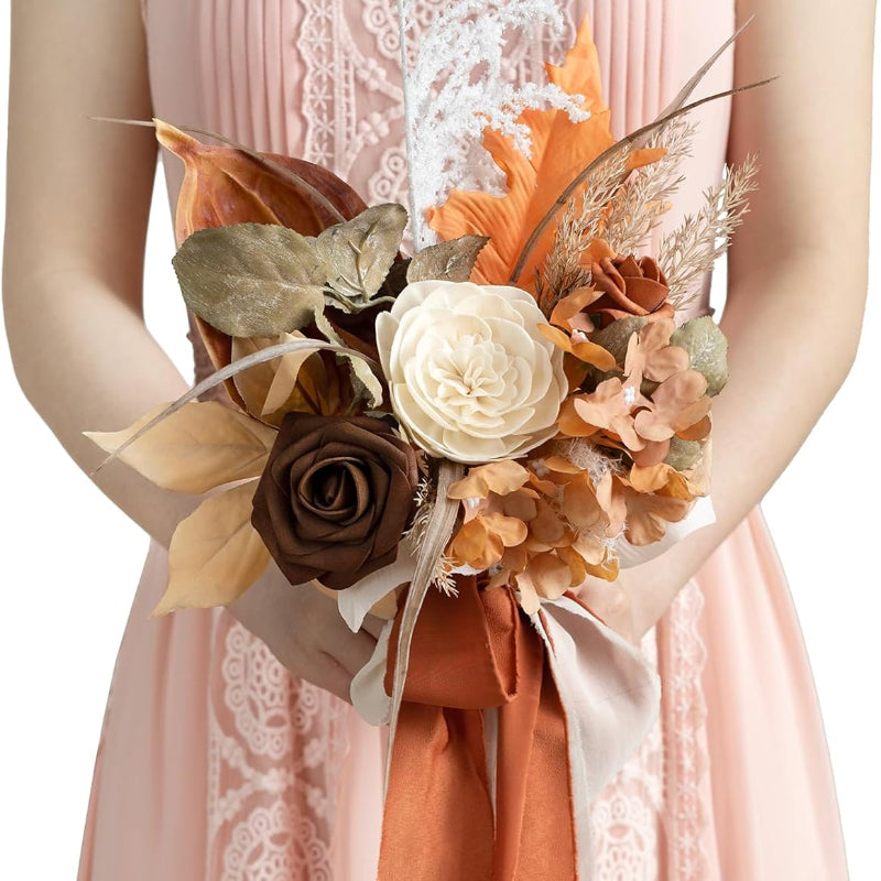 Warm Autumn Artificial Hand-Held Flowers (7 inches)