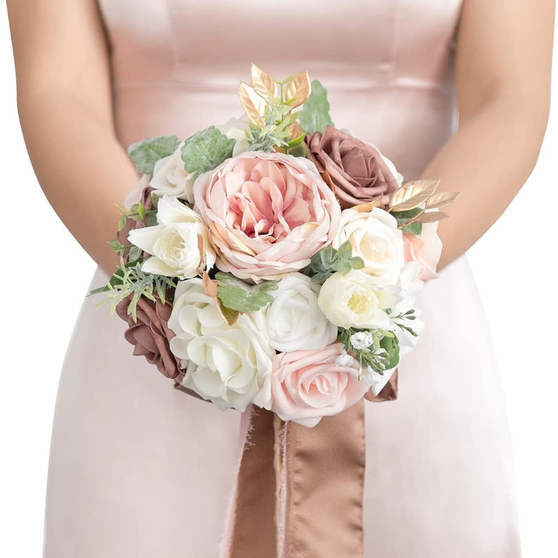 Elegant Romantic Artificial Flower Bridal Bouquet (7 inches)